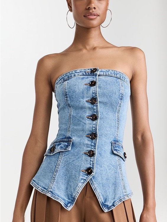 Blank Nyc Denim Top In Own It Size Small
